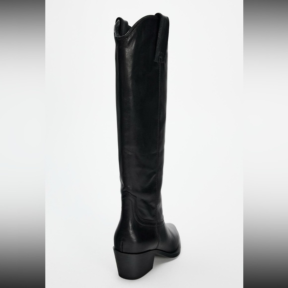 ZARA - Leather Cowboy Boots - Picture 6 of 7